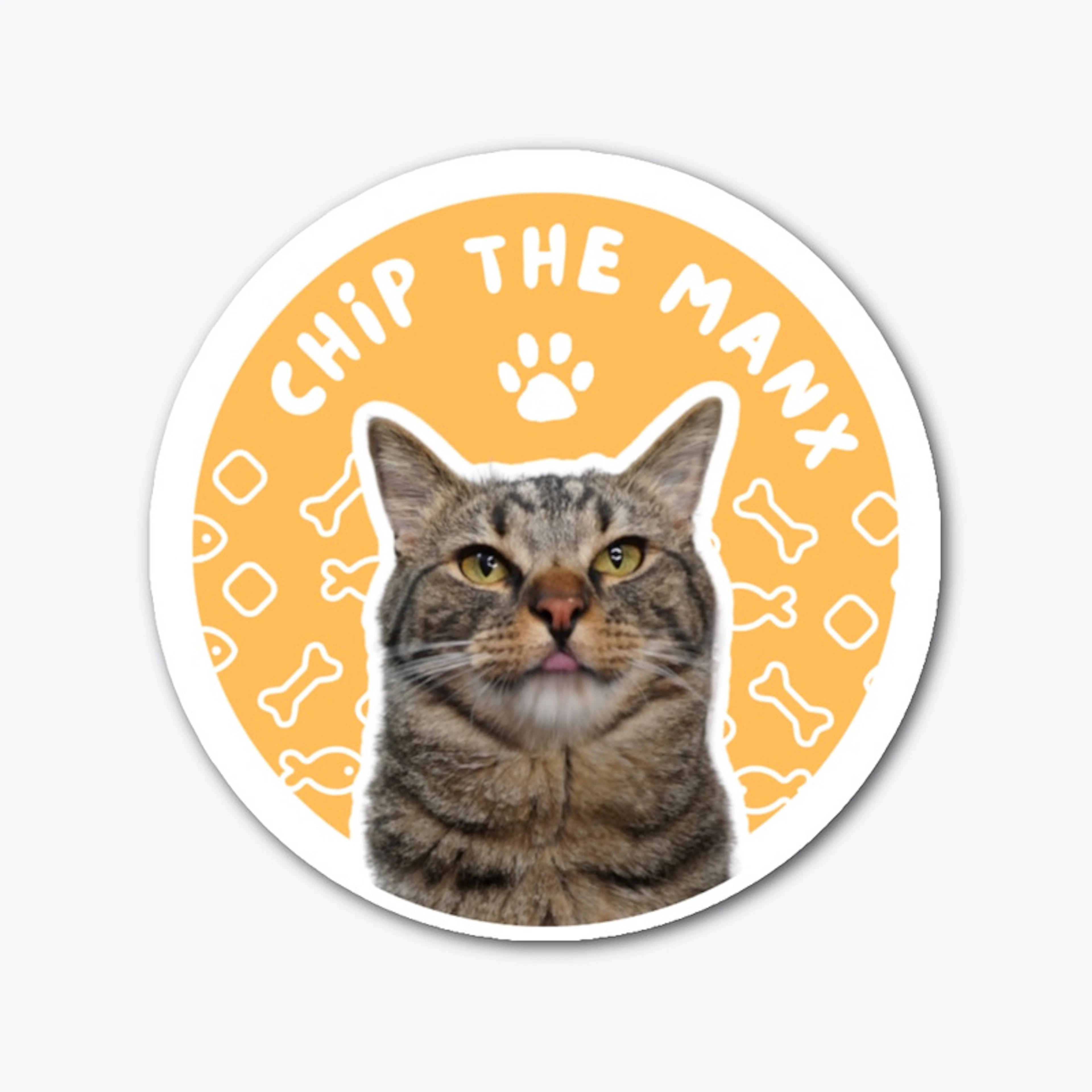 Chip The Manx Circle Sticker